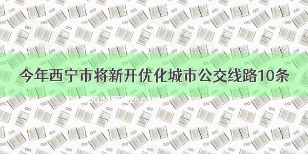 今年西宁市将新开优化城市公交线路10条