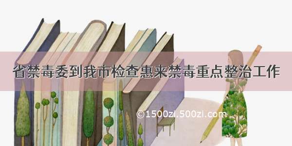 省禁毒委到我市检查惠来禁毒重点整治工作