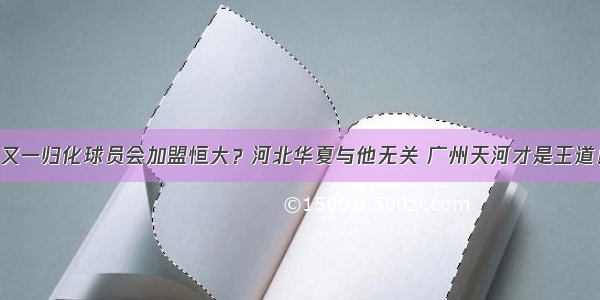 又一归化球员会加盟恒大？河北华夏与他无关 广州天河才是王道！