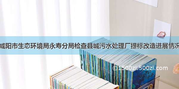 咸阳市生态环境局永寿分局检查县城污水处理厂提标改造进展情况