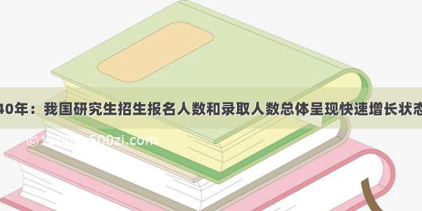 40年：我国研究生招生报名人数和录取人数总体呈现快速增长状态