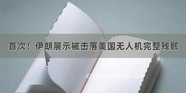 首次！伊朗展示被击落美国无人机完整残骸