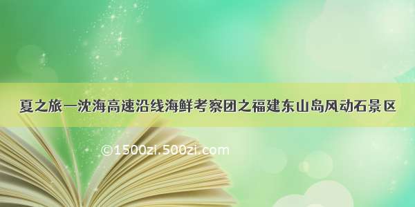 夏之旅—沈海高速沿线海鲜考察团之福建东山岛风动石景区