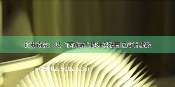 江苏南京：以 “两统筹”提升科技园区审计质效