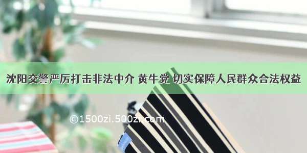 沈阳交警严厉打击非法中介 黄牛党 切实保障人民群众合法权益