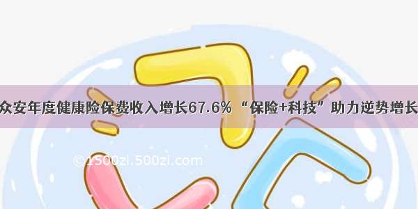 众安年度健康险保费收入增长67.6% “保险+科技”助力逆势增长