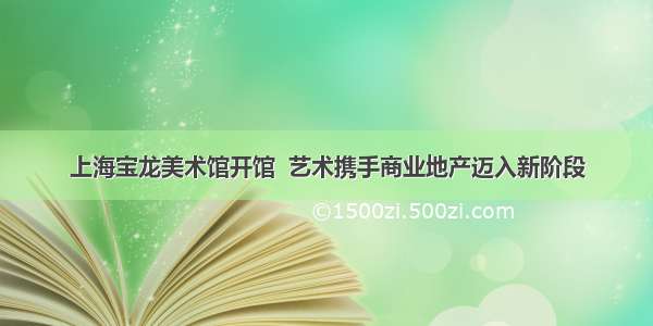 上海宝龙美术馆开馆  艺术携手商业地产迈入新阶段