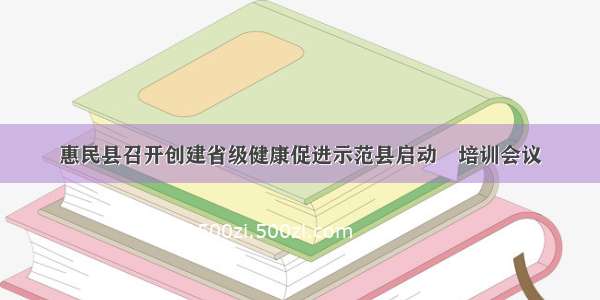 惠民县召开创建省级健康促进示范县启动塈培训会议