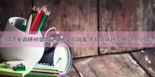 李延强到中小微企业调研时强调：落实支持政策 优化营商环境 推动中小微企业持续健康