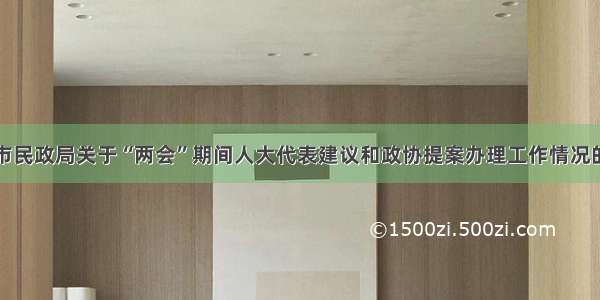 上海市民政局关于“两会”期间人大代表建议和政协提案办理工作情况的报告