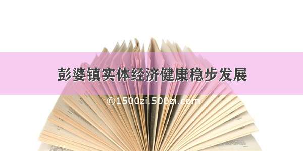 彭婆镇实体经济健康稳步发展