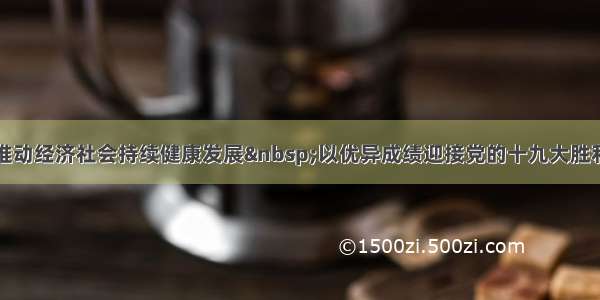 扎实推动经济社会持续健康发展 以优异成绩迎接党的十九大胜利召开