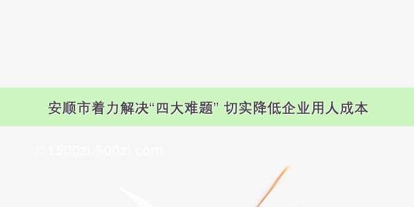 安顺市着力解决“四大难题” 切实降低企业用人成本