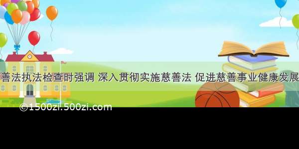 王晨在辽宁进行慈善法执法检查时强调 深入贯彻实施慈善法 促进慈善事业健康发展——