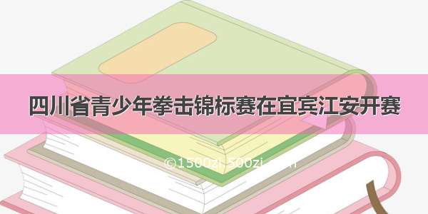 四川省青少年拳击锦标赛在宜宾江安开赛