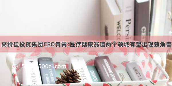 高特佳投资集团CEO黄青:医疗健康赛道两个领域有望出现独角兽