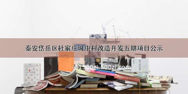 泰安岱岳区杜家庄城中村改造开发五期项目公示