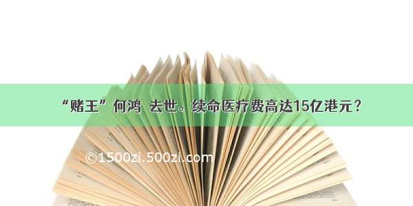 “赌王”何鸿燊去世。续命医疗费高达15亿港元？