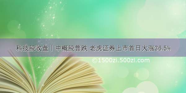 科技股收盘｜中概股普跌 老虎证券上市首日大涨36.5%