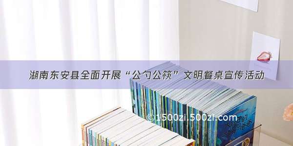 湖南东安县全面开展“公勺公筷”文明餐桌宣传活动