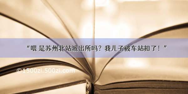 “喂 是苏州北站派出所吗？我儿子被车站扣了！”