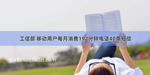 工信部 移动用户每月消费192分钟电话40条短信