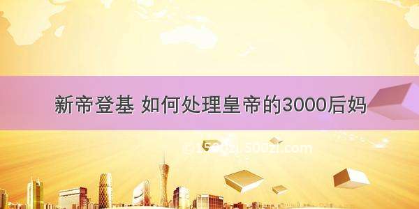 新帝登基 如何处理皇帝的3000后妈