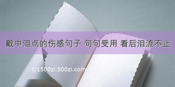 戳中泪点的伤感句子 句句受用 看后泪流不止