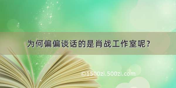 为何偏偏谈话的是肖战工作室呢？