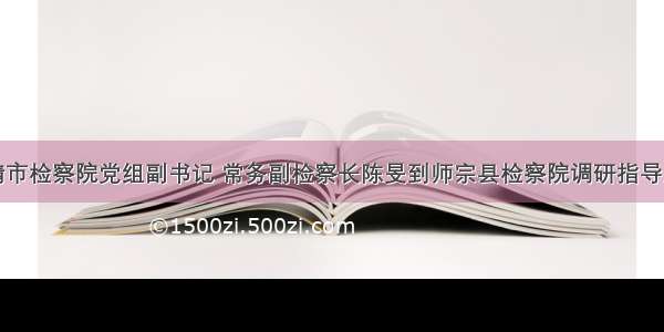 曲靖市检察院党组副书记 常务副检察长陈旻到师宗县检察院调研指导工作