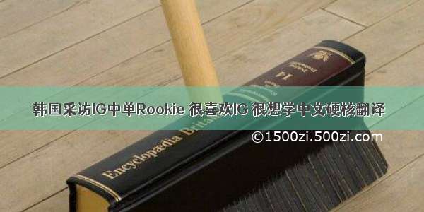 韩国采访IG中单Rookie 很喜欢IG 很想学中文硬核翻译