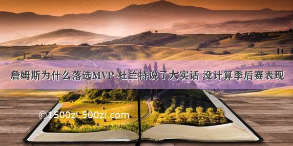 詹姆斯为什么落选MVP 杜兰特说了大实话 没计算季后赛表现