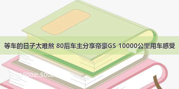 等车的日子太难熬 80后车主分享帝豪GS 10000公里用车感受