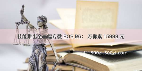 佳能推出全画幅专微 EOS R6： 万像素 15999 元