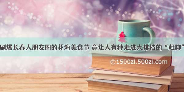 刷爆长春人朋友圈的花海美食节 竟让人有种走进大排档的“赶脚”