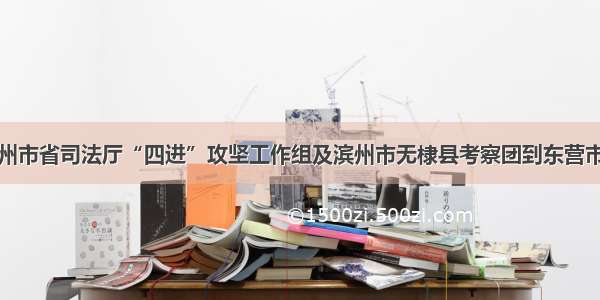 山东省派滨州市省司法厅“四进”攻坚工作组及滨州市无棣县考察团到东营市河口区考察