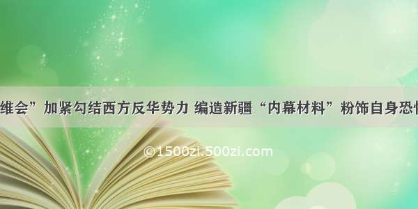 “世维会”加紧勾结西方反华势力 编造新疆“内幕材料”粉饰自身恐怖行径