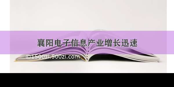 襄阳电子信息产业增长迅速