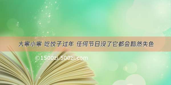 大寒小寒 吃饺子过年 任何节日没了它都会黯然失色