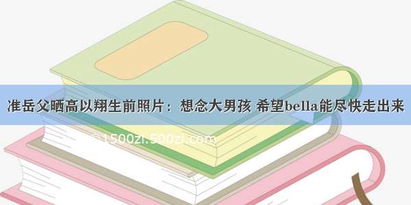 准岳父晒高以翔生前照片：想念大男孩 希望bella能尽快走出来