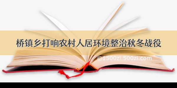 桥镇乡打响农村人居环境整治秋冬战役