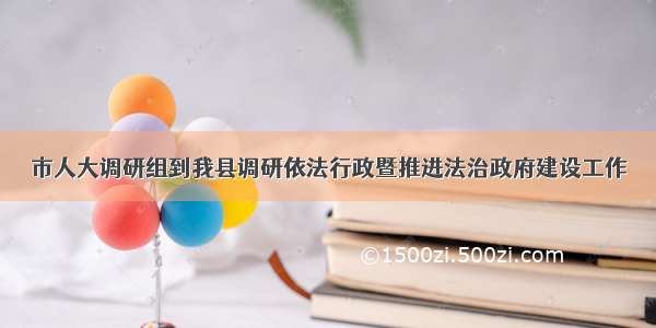 市人大调研组到我县调研依法行政暨推进法治政府建设工作