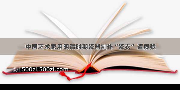 中国艺术家用明清时期瓷器制作“瓷衣” 遭质疑