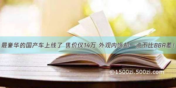 最豪华的国产车上线了 售价仅14万 外观内饰却一点不比BBA差！