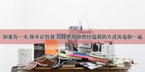 如果有一天 你不记得我了 我想用你曾经追我的方式再追你一遍