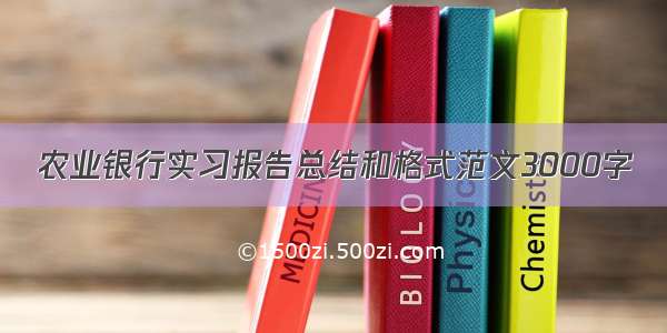 农业银行实习报告总结和格式范文3000字