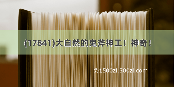 (17841)大自然的鬼斧神工！神奇！