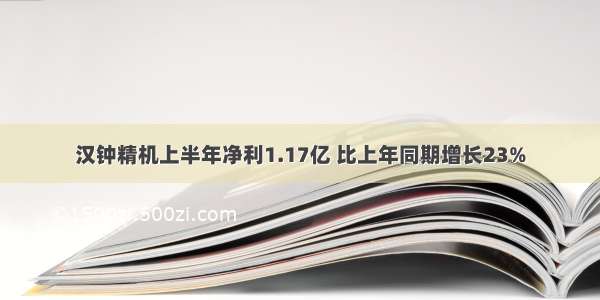 汉钟精机上半年净利1.17亿 比上年同期增长23%