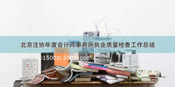 北京注协年度会计师事务所执业质量检查工作总结