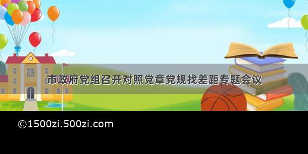 市政府党组召开对照党章党规找差距专题会议